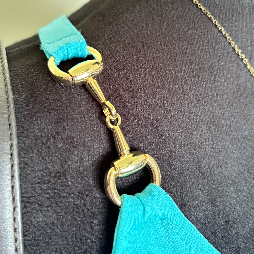 Boston Proper Woman’s Small Blue Midi Sleeveless dress with gold accents - Picture 8 of 9